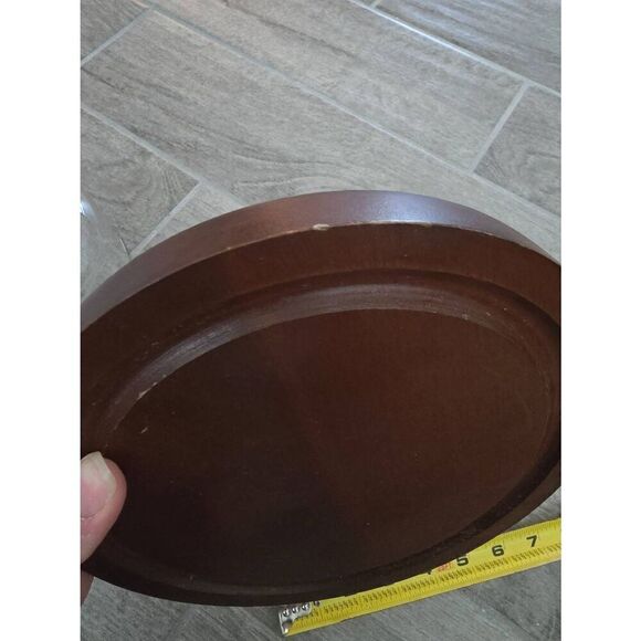 Mid-Century Modern Good‎ Wood Teak and Glass Dome Display Case Cloche - Picture 9 of 9